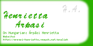 henrietta arpasi business card