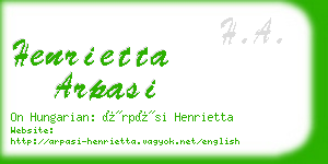 henrietta arpasi business card